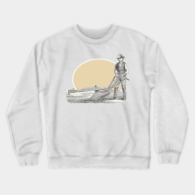 Farmer with plow Crewneck Sweatshirt by Marccelus